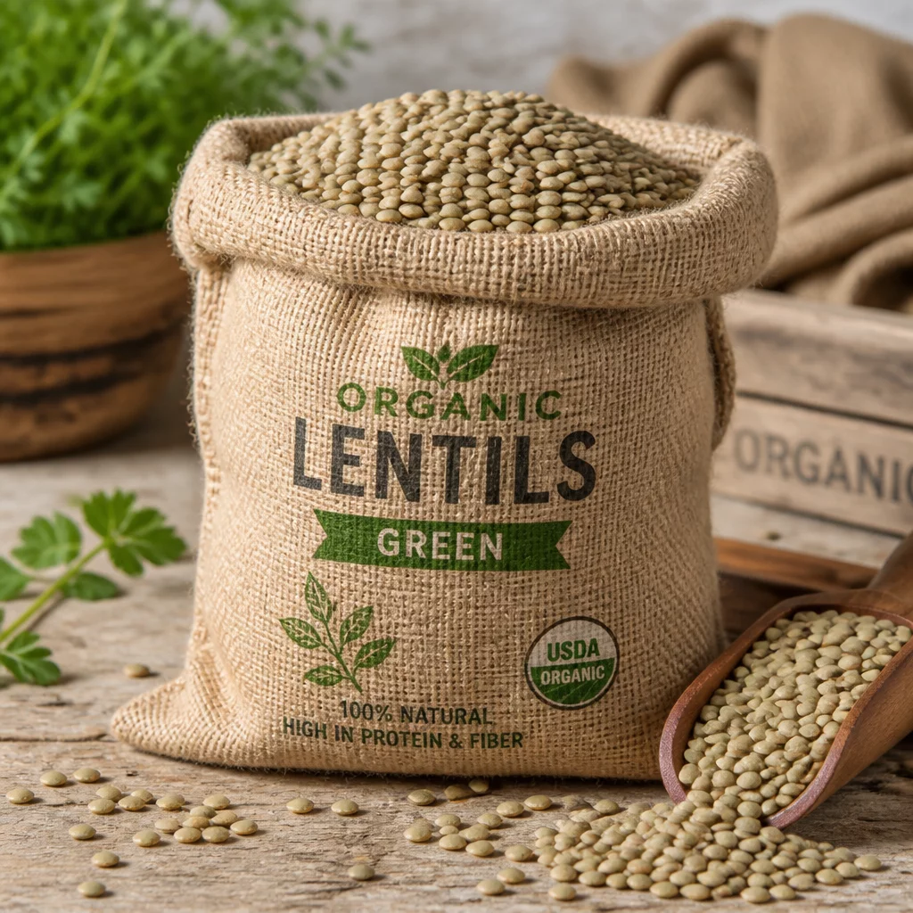 Organic Lentils Green product shot